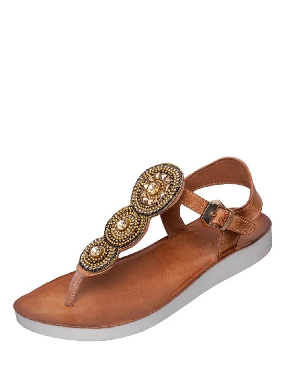 Antelope leather Brown T-Strap Sandal - Women
